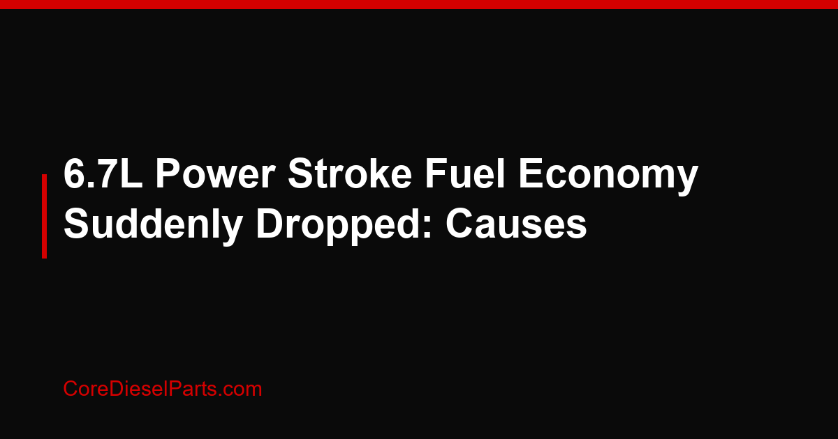 6.7L Power Stroke Fuel Economy Suddenly Dropped: Causes