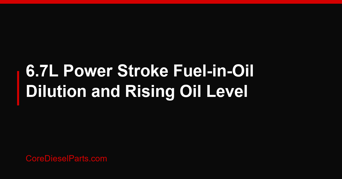 6.7L Power Stroke Fuel-in-Oil Dilution and Rising Oil Level