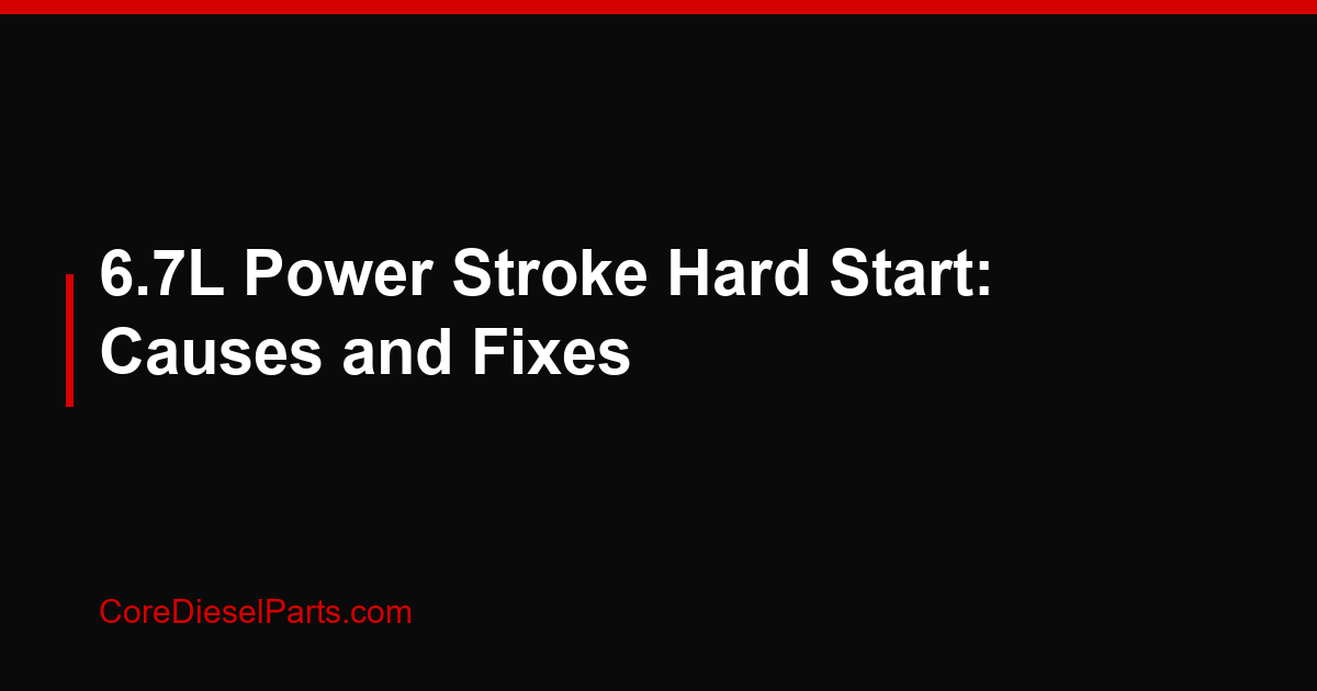 6.7L Power Stroke Hard Start: Causes and Fixes