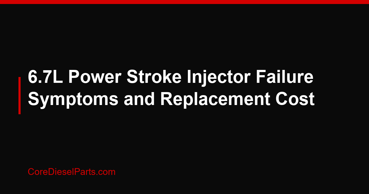 6.7L Power Stroke Injector Failure Symptoms and Replacement Cost