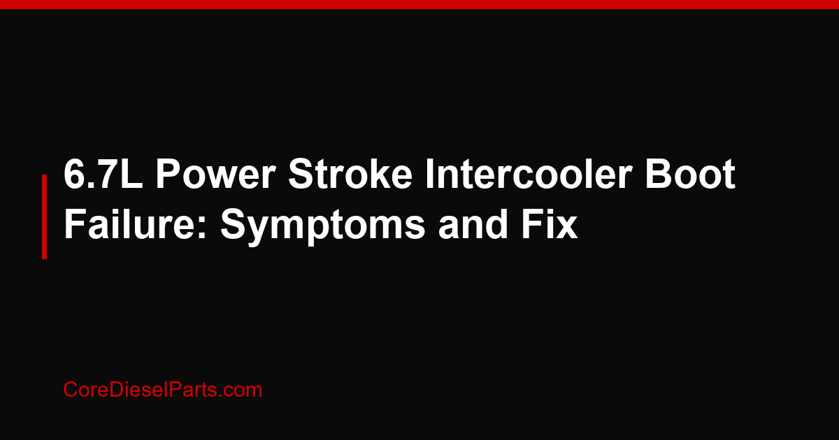 6.7L Power Stroke Intercooler Boot Failure: Symptoms and Fix