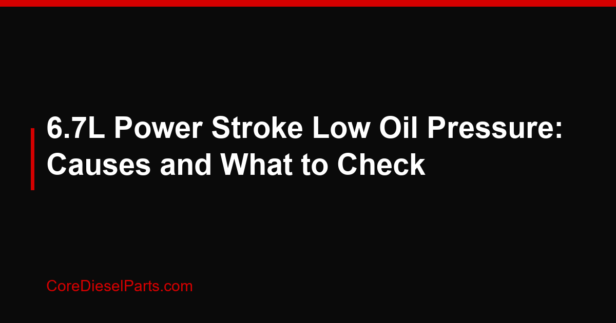 6.7L Power Stroke Low Oil Pressure: Causes and What to Check