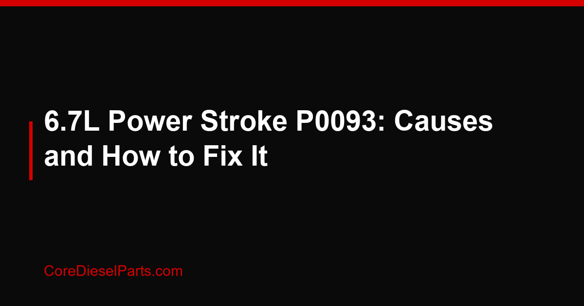 6.7L Power Stroke P0093: Causes and How to Fix It
