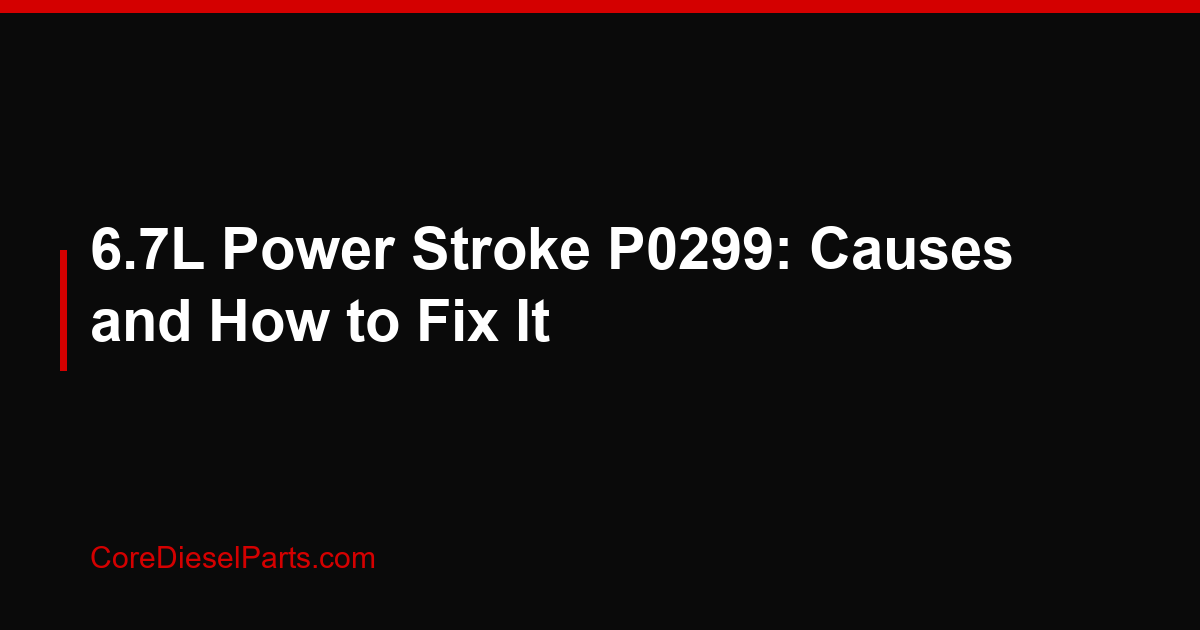 6.7L Power Stroke P0299: Causes and How to Fix It