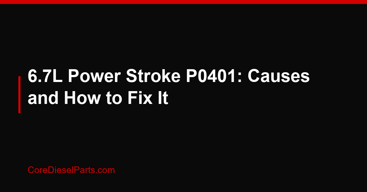 6.7L Power Stroke P0401: Causes and How to Fix It