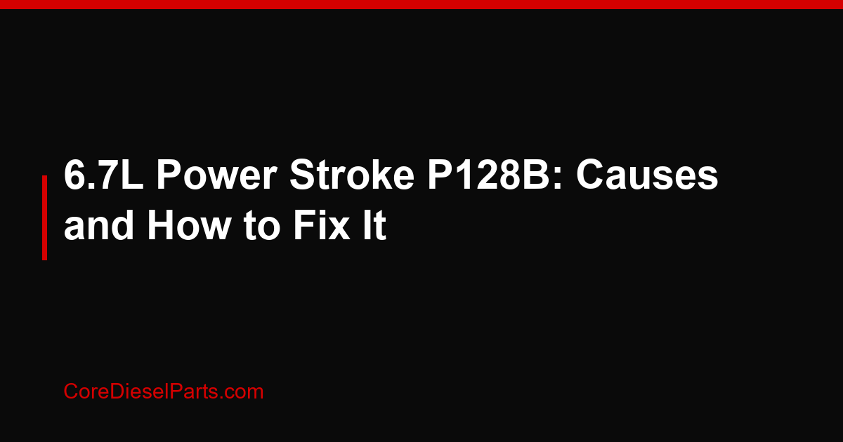 6.7L Power Stroke P128B: Causes and How to Fix It