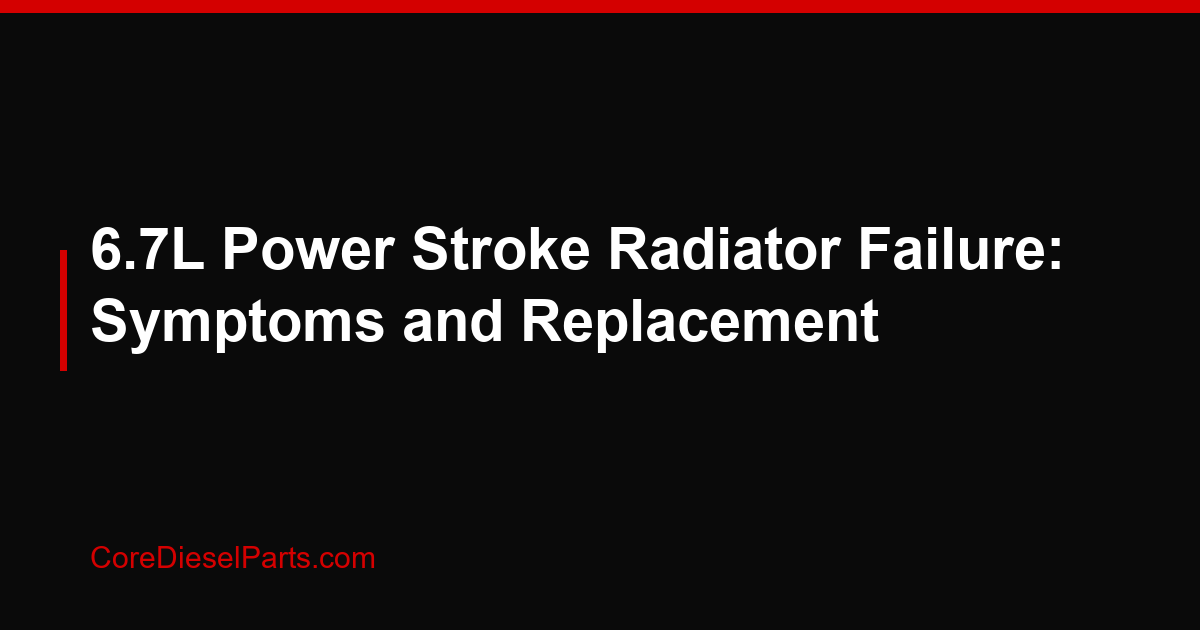 6.7L Power Stroke Radiator Failure: Symptoms and Replacement
