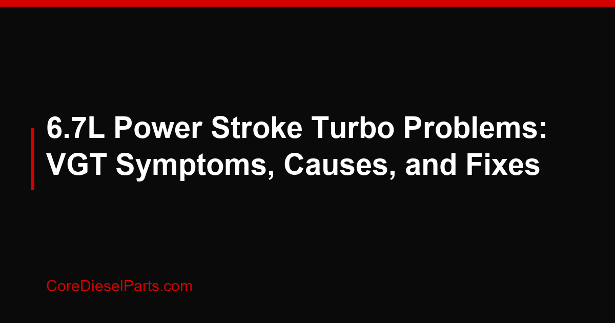 6.7L Power Stroke Turbo Problems: VGT Symptoms, Causes, and Fixes