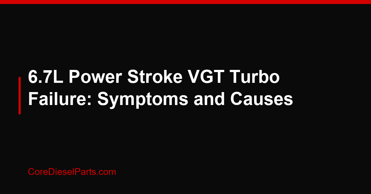 6.7L Power Stroke VGT Turbo Failure: Symptoms and Causes