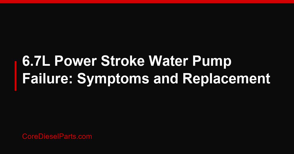 6.7L Power Stroke Water Pump Failure: Symptoms and Replacement