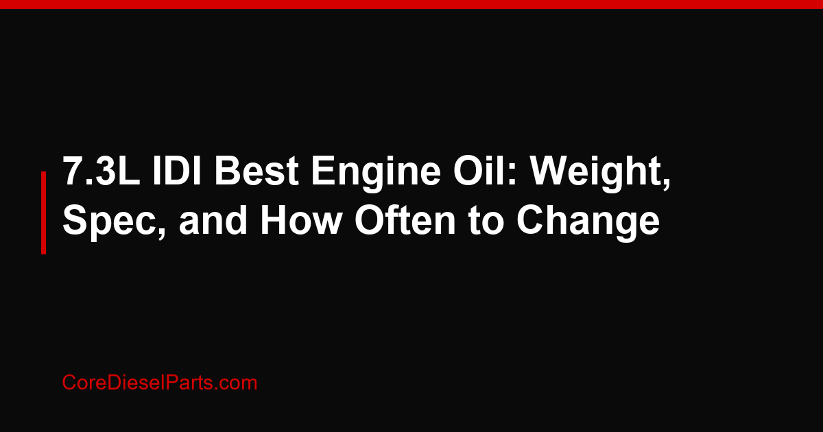 7.3L IDI Best Engine Oil: Weight, Spec, and How Often to Change