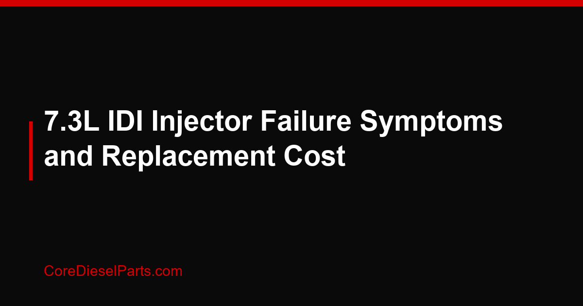7.3L IDI Injector Failure Symptoms and Replacement Cost