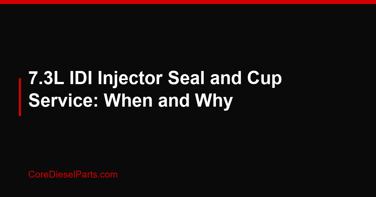 7.3L IDI Injector Seal and Cup Service: When and Why