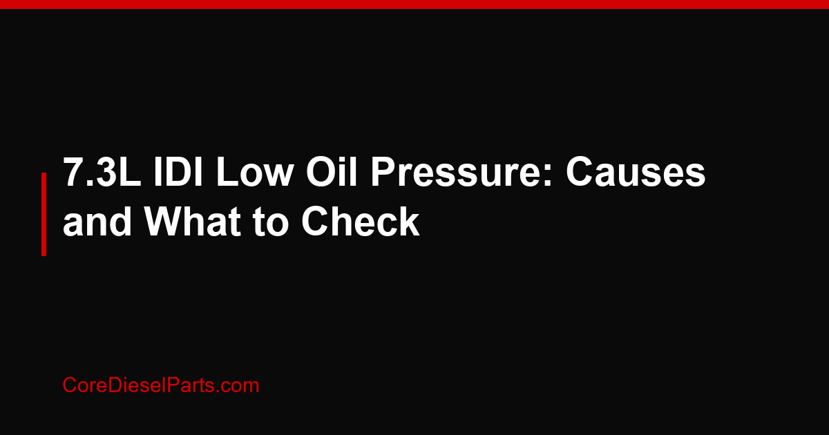 7.3L IDI Low Oil Pressure: Causes and What to Check