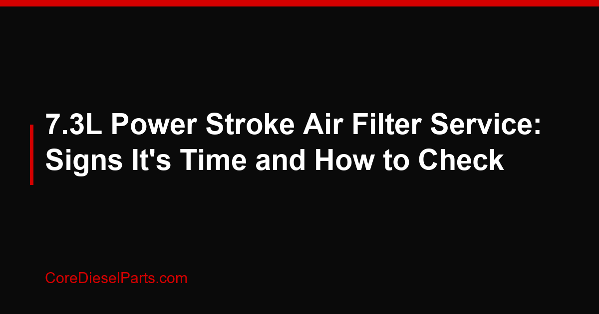 7.3L Power Stroke Air Filter Service: Signs It's Time and How to Check