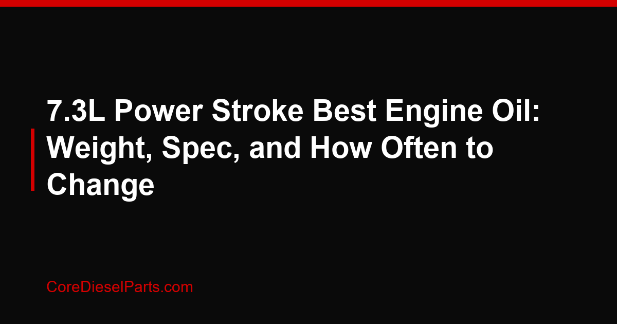 7.3L Power Stroke Best Engine Oil: Weight, Spec, and How Often to Change