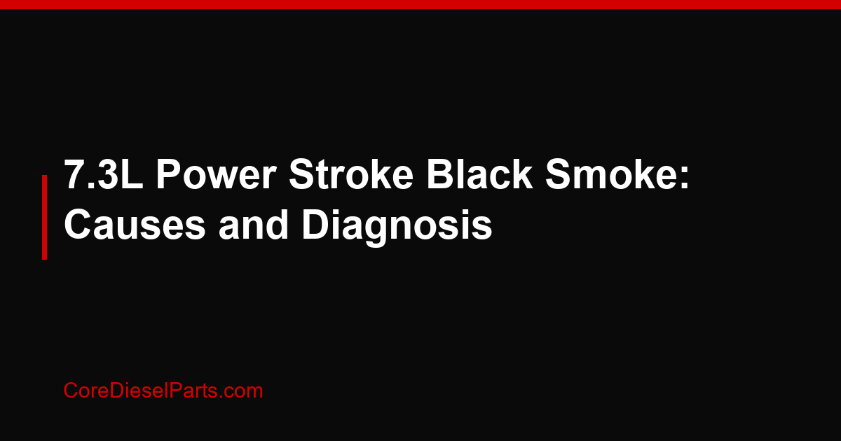 7.3L Power Stroke Black Smoke: Causes and Diagnosis
