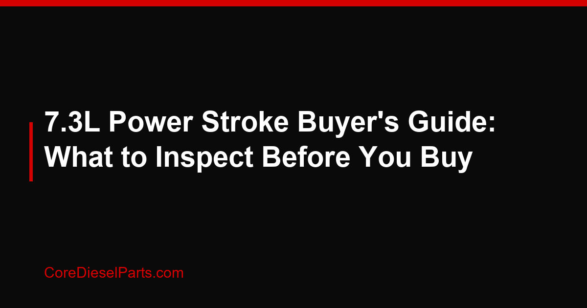 7.3L Power Stroke Buyer's Guide: What to Inspect Before You Buy