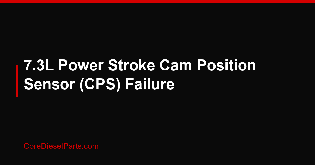 7.3L Power Stroke Cam Position Sensor (CPS) Failure