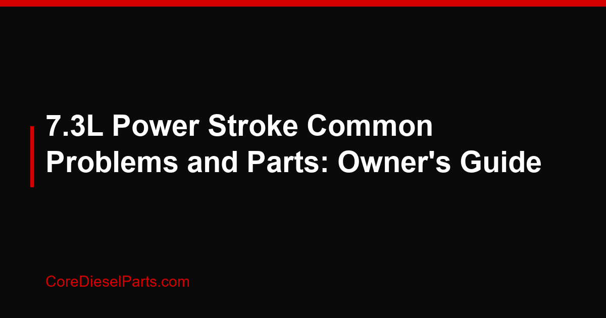 7.3L Power Stroke Common Problems and Parts: Owner's Guide