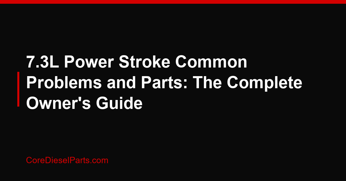 7.3L Power Stroke Common Problems and Parts: The Complete Owner's Guide