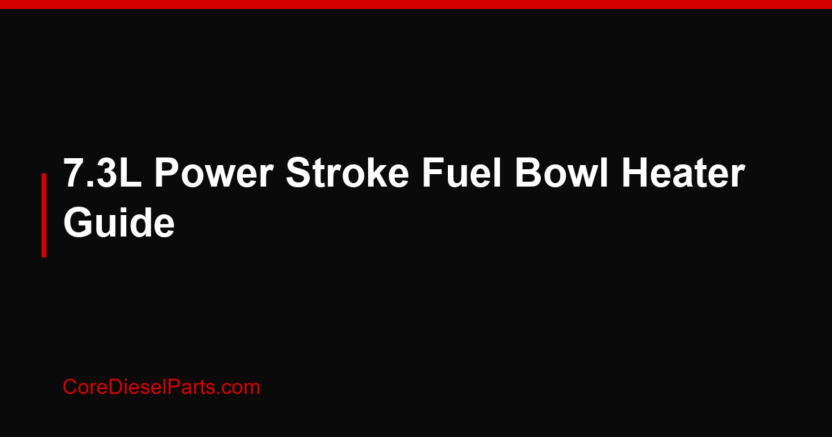 7.3L Power Stroke Fuel Bowl Heater Guide