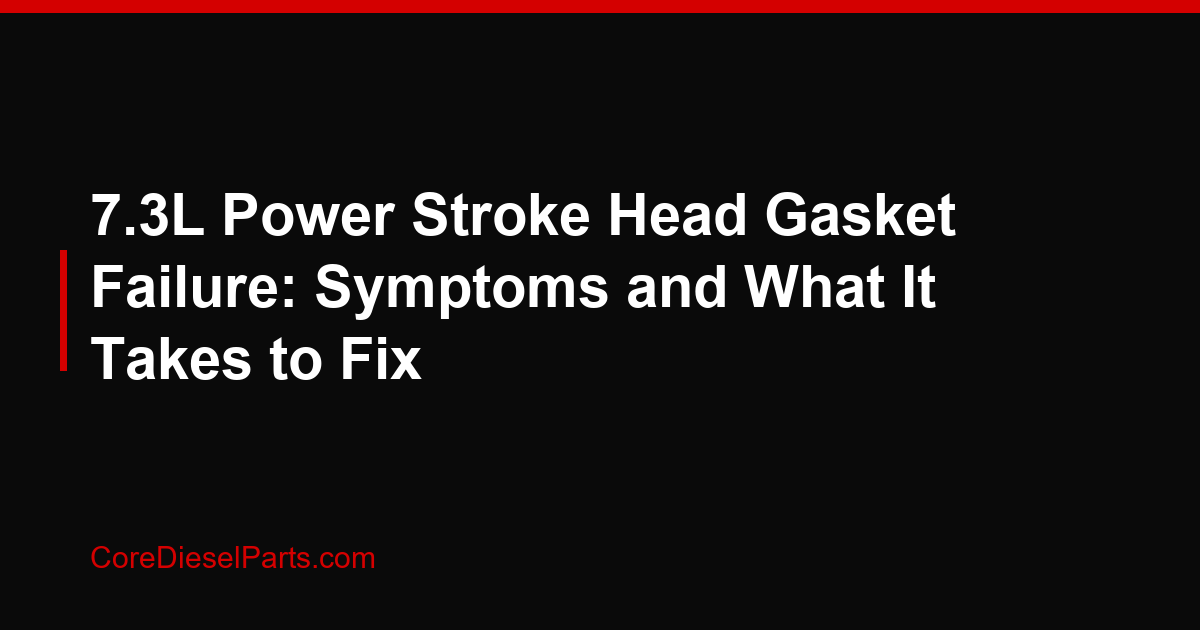 7.3L Power Stroke Head Gasket Failure: Symptoms and What It Takes to Fix