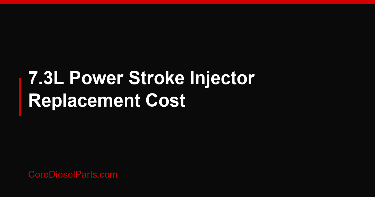 7.3L Power Stroke Injector Replacement Cost