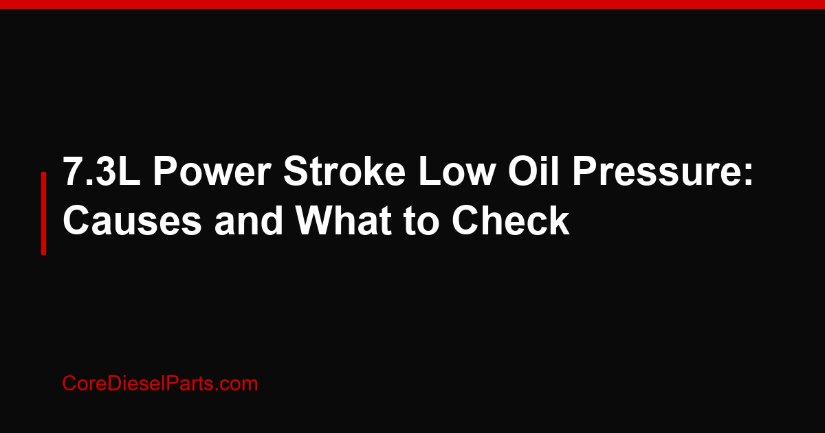 7.3L Power Stroke Low Oil Pressure: Causes and What to Check