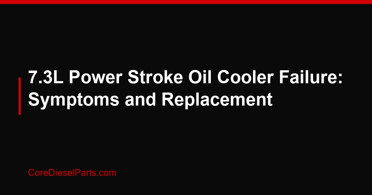 7.3L Power Stroke Oil Cooler Failure: Symptoms and Replacement
