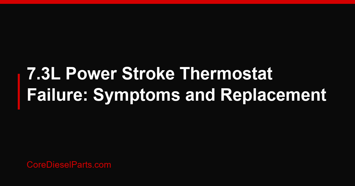 7.3L Power Stroke Thermostat Failure: Symptoms and Replacement