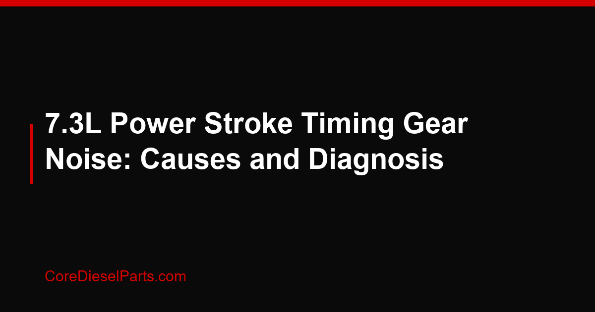 7.3L Power Stroke Timing Gear Noise: Causes and Diagnosis