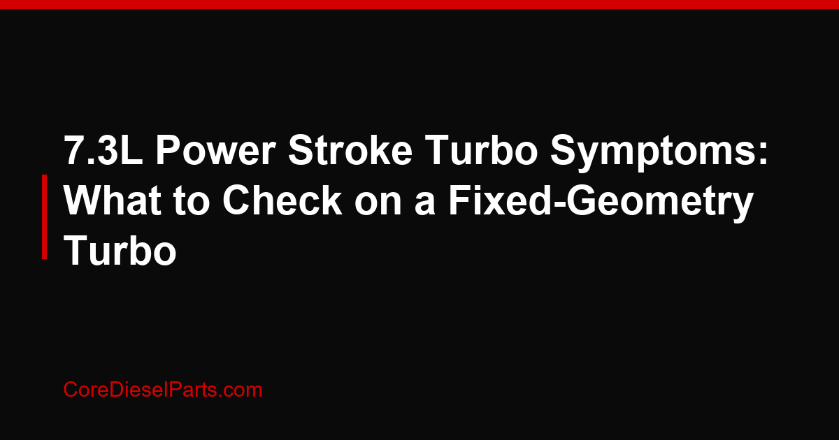 7.3L Power Stroke Turbo Symptoms: What to Check on a Fixed-Geometry Turbo