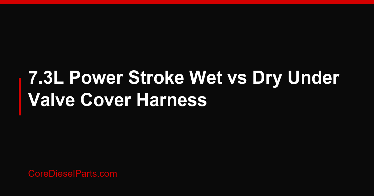 7.3L Power Stroke Wet vs Dry Under Valve Cover Harness