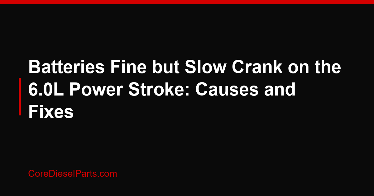 Batteries Fine but Slow Crank on the 6.0L Power Stroke: Causes and Fixes