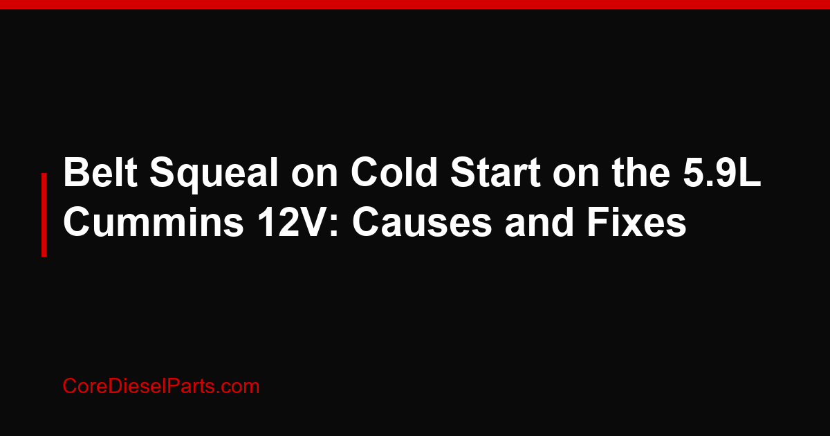 Belt Squeal on Cold Start on the 5.9L Cummins 12V: Causes and Fixes