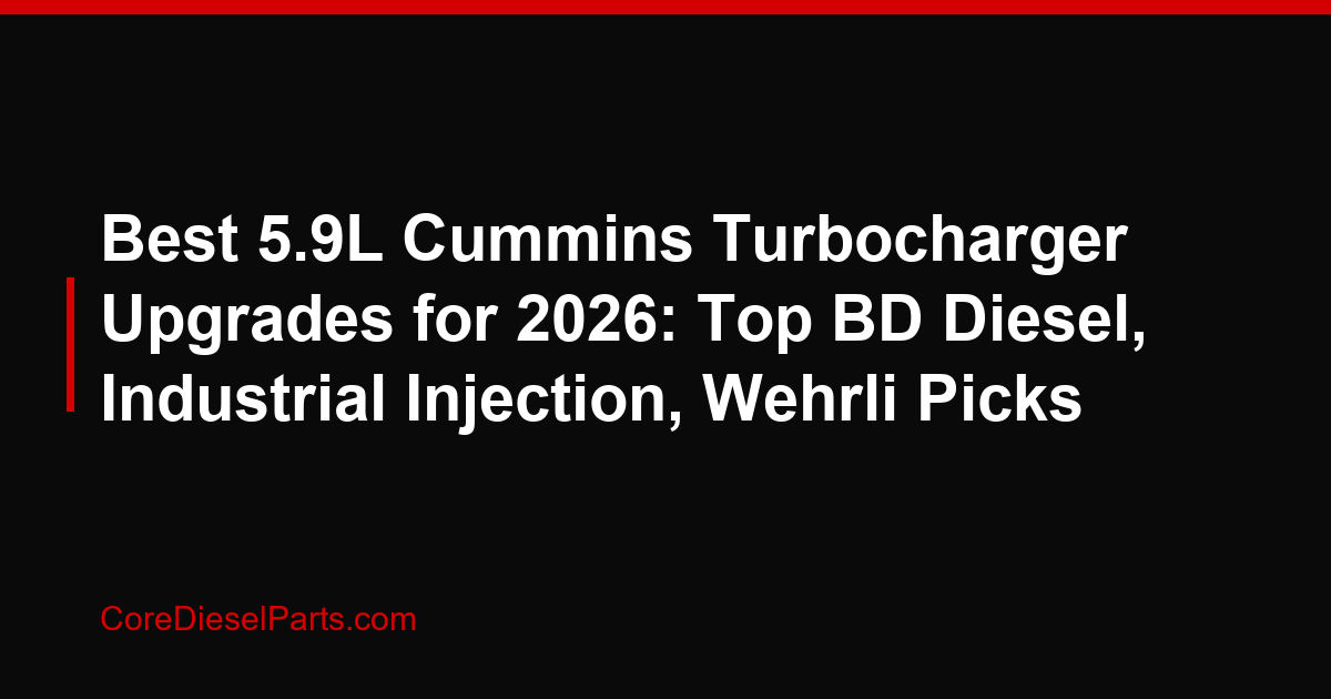 Best 5.9L Cummins Turbocharger Upgrades for 2026: Top BD Diesel, Industrial Injection, Wehrli Picks