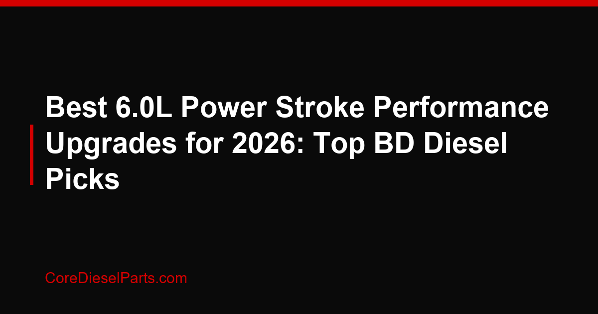 Best 6.0L Power Stroke Performance Upgrades for 2026: Top BD Diesel Picks