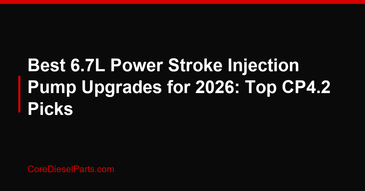 Best 6.7L Power Stroke Injection Pump Upgrades for 2026: Top CP4.2 Picks