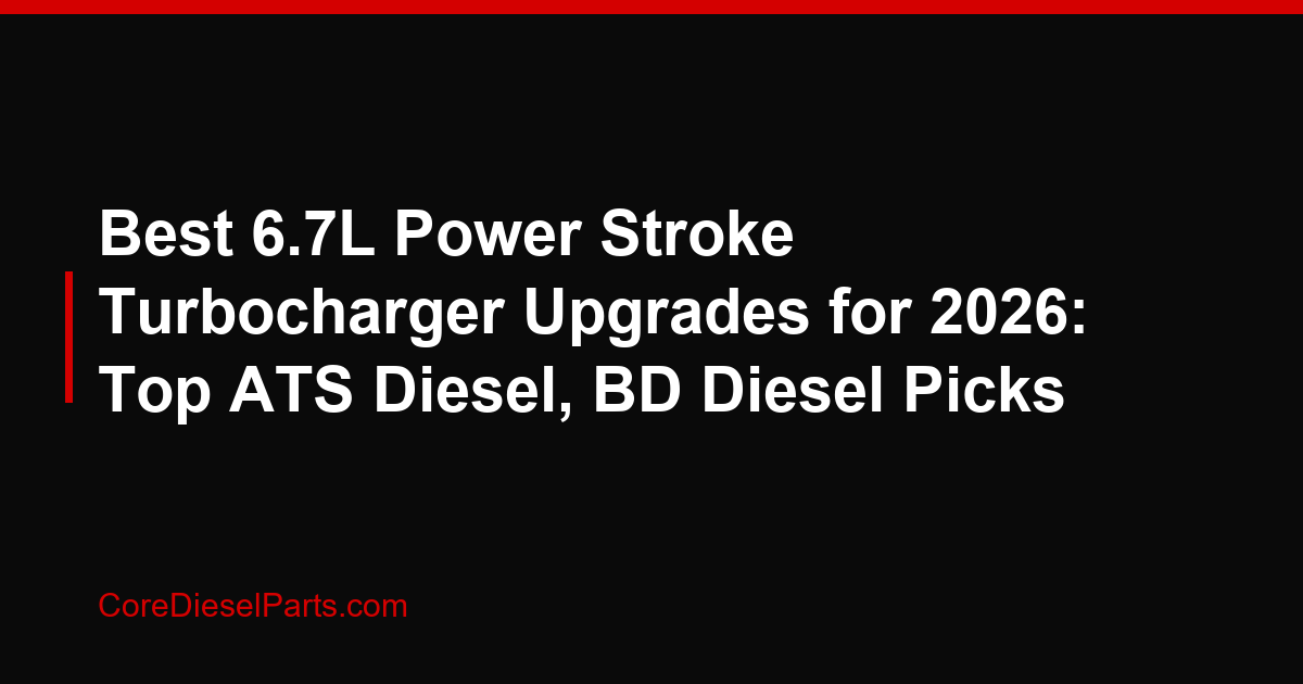 Best 6.7L Power Stroke Turbocharger Upgrades for 2026: Top ATS Diesel, BD Diesel Picks