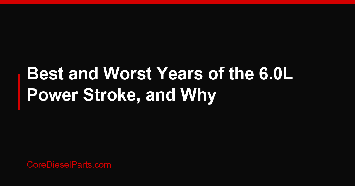 Best and Worst Years of the 6.0L Power Stroke, and Why