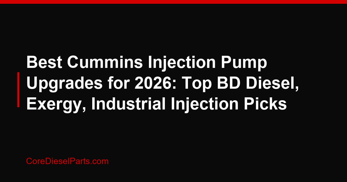Best Cummins Injection Pump Upgrades for 2026: Top BD Diesel, Exergy, Industrial Injection Picks