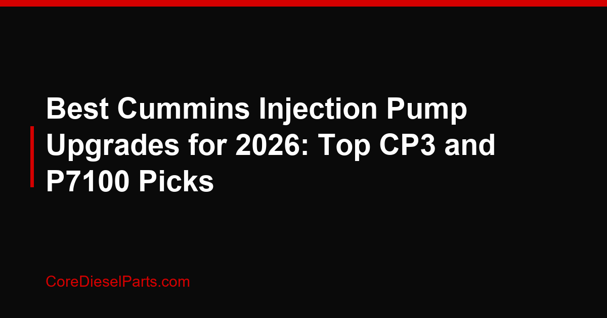 Best Cummins Injection Pump Upgrades for 2026: Top CP3 and P7100 Picks