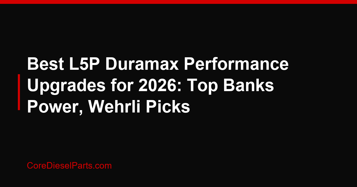 Best L5P Duramax Performance Upgrades for 2026: Top Banks Power, Wehrli Picks