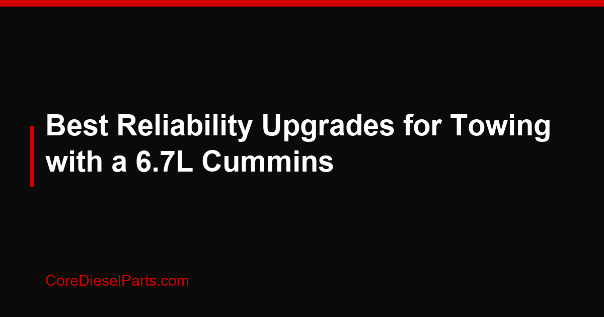 Best Reliability Upgrades for Towing with a 6.7L Cummins