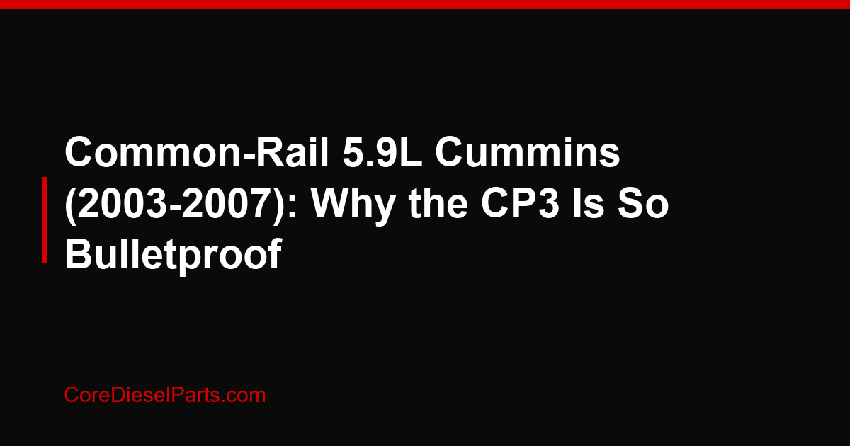 Common-Rail 5.9L Cummins (2003-2007): Why the CP3 Is So Bulletproof