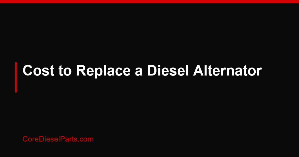 Cost to Replace a Diesel Alternator