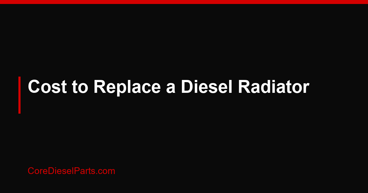 Cost to Replace a Diesel Radiator