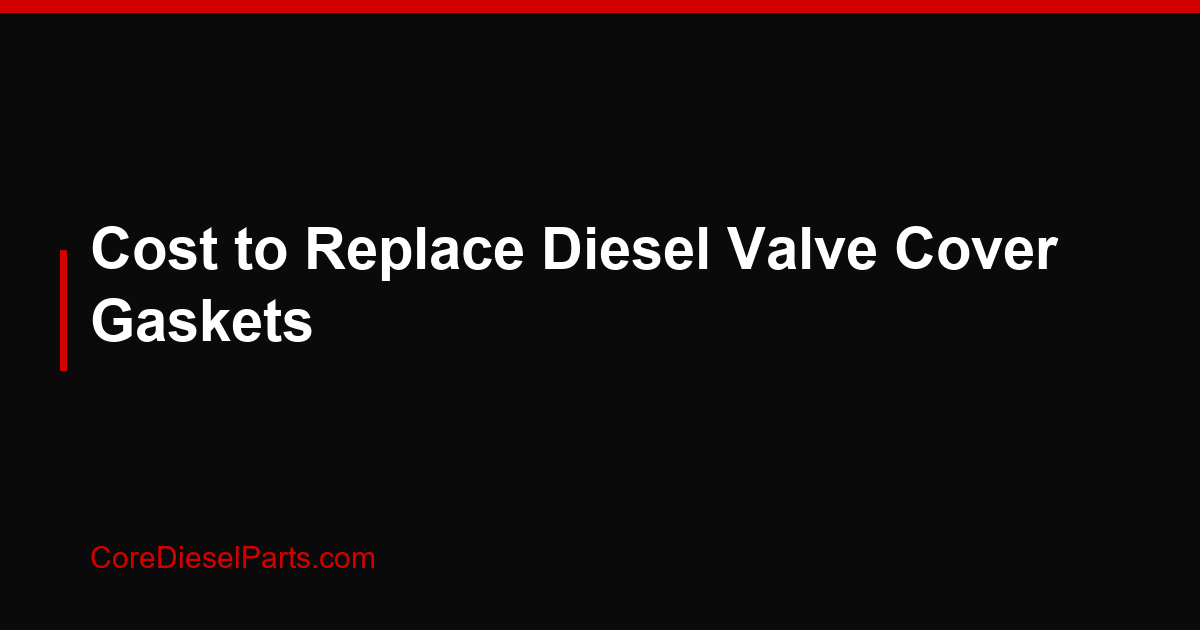 Cost to Replace Diesel Valve Cover Gaskets