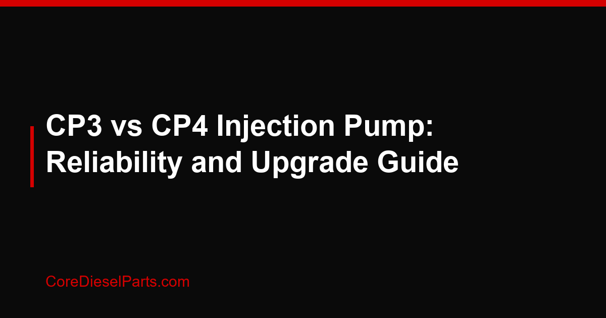 CP3 vs CP4 Injection Pump: Reliability and Upgrade Guide